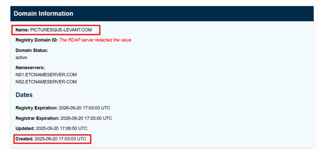 スクリーンショット 2026 01 12 Picturesque levant.comが2025年9月20日に取得された証拠